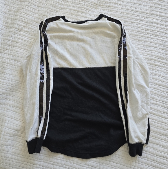 Victorias Secret Pink GRAPHIC Sequins Bling Varsity Crew LIM ED Sweatshirt S - Picture 5 of 8